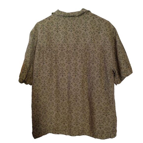 ISDA&CO Shirt Men M Green Button Up Short Sleeve Linen casual - Picture 4 of 6